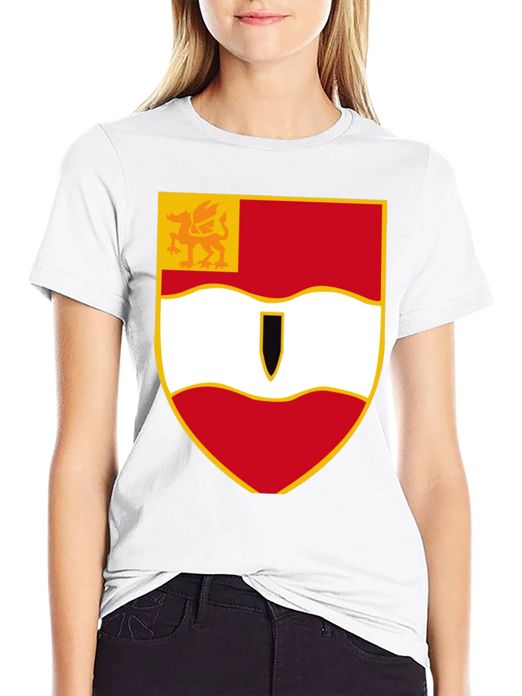 Heraldic Crest Shield Black T-Shirt