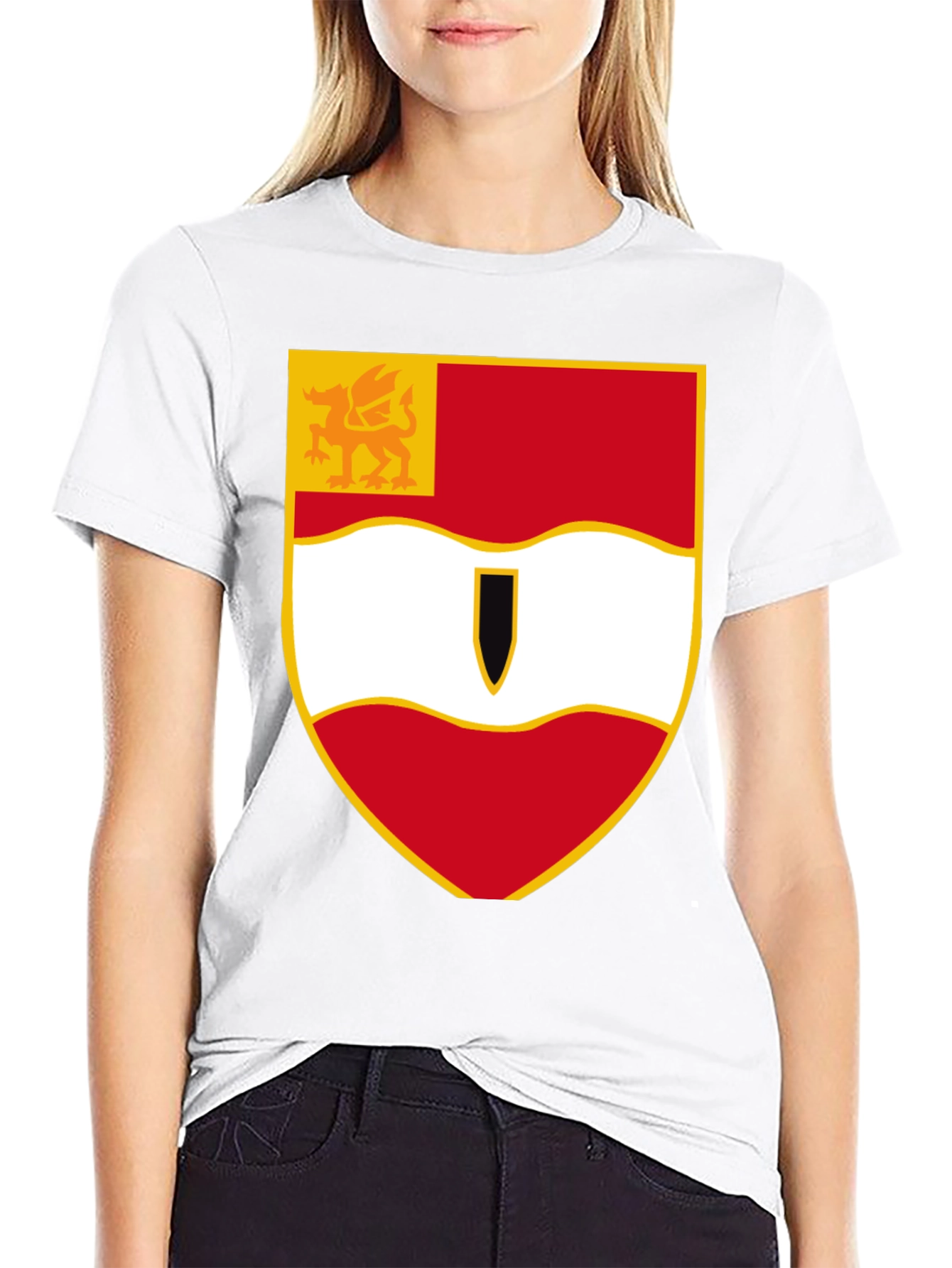 Heraldic Crest Shield Black T-Shirt