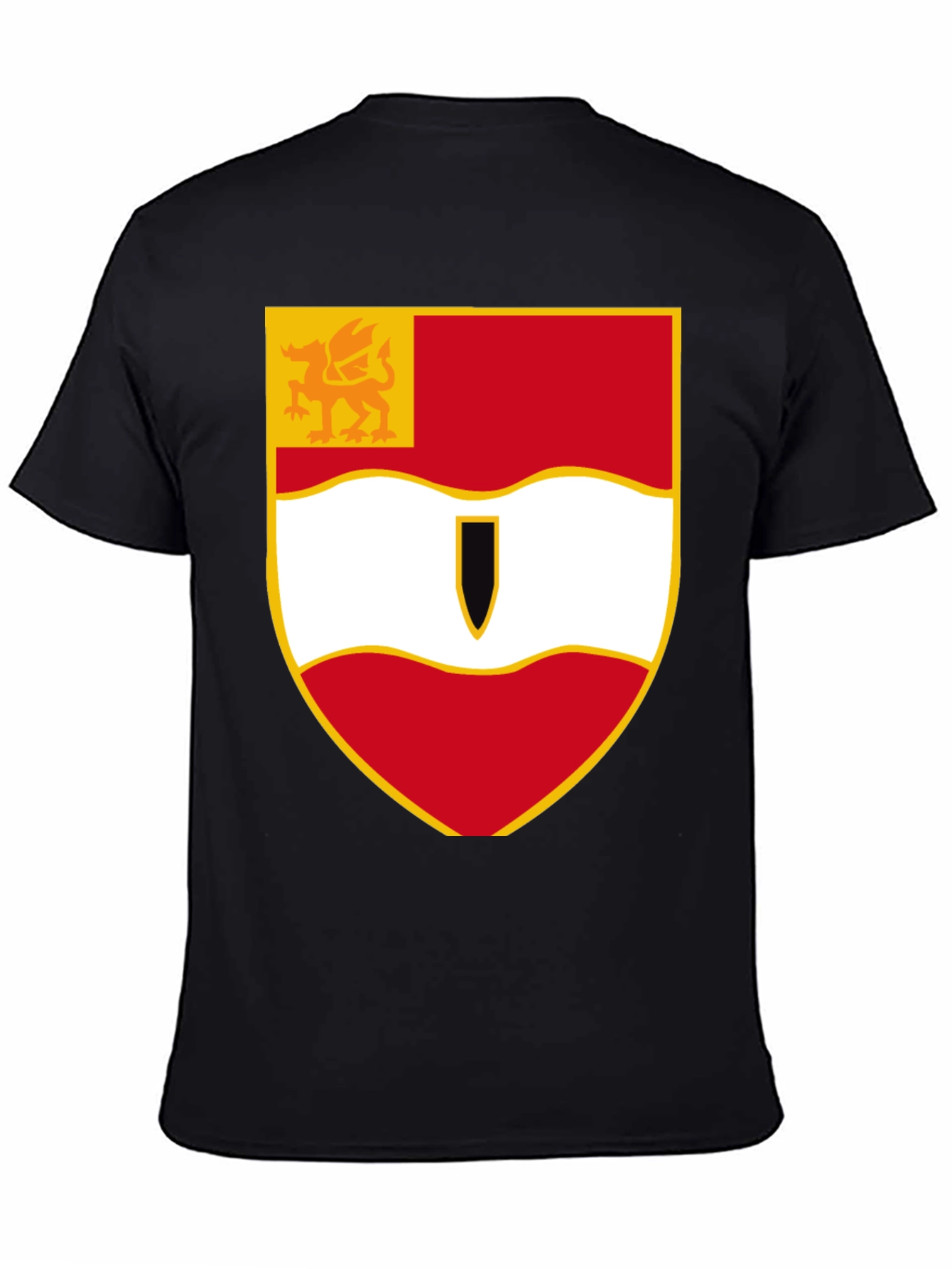 Heraldic Crest Shield Black T-Shirt
