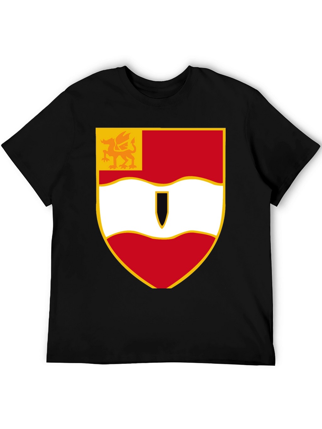 Heraldic Crest Shield Black T-Shirt