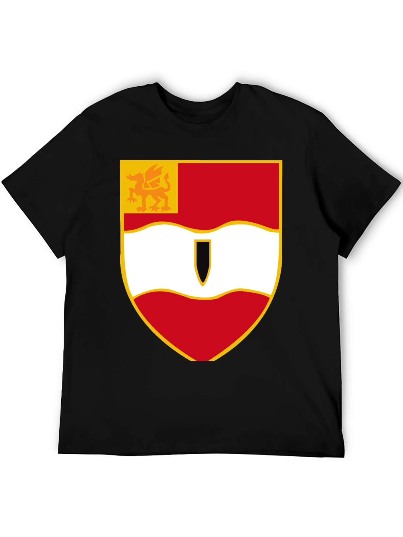 Heraldic Crest Shield Black T-Shirt