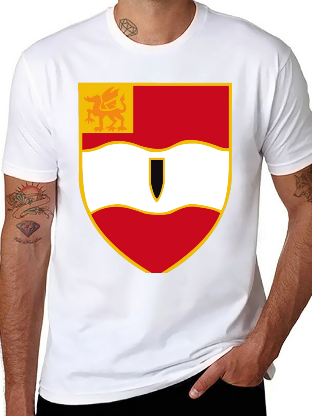 Heraldic Crest Shield Black T-Shirt