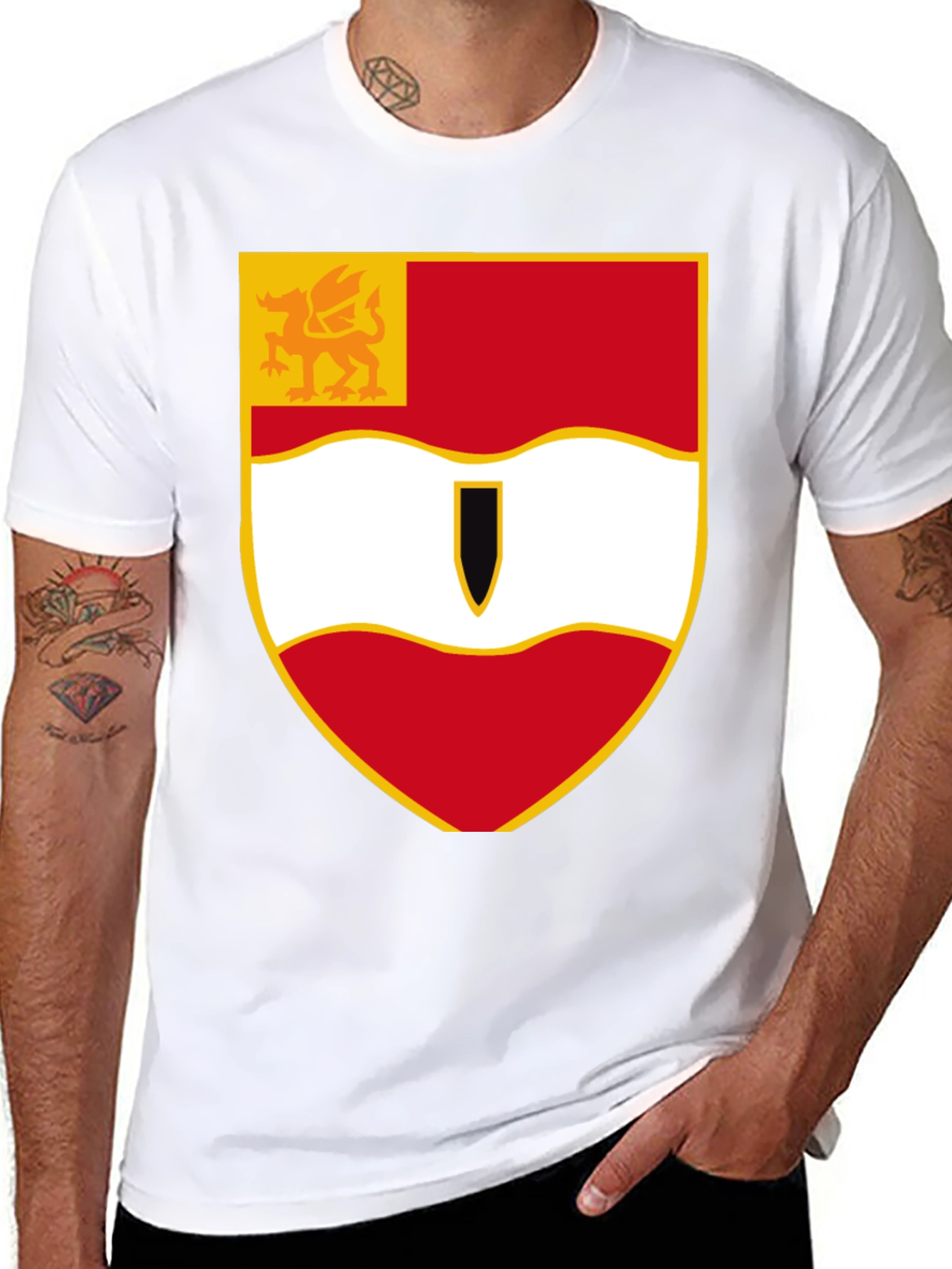 Heraldic Crest Shield Black T-Shirt