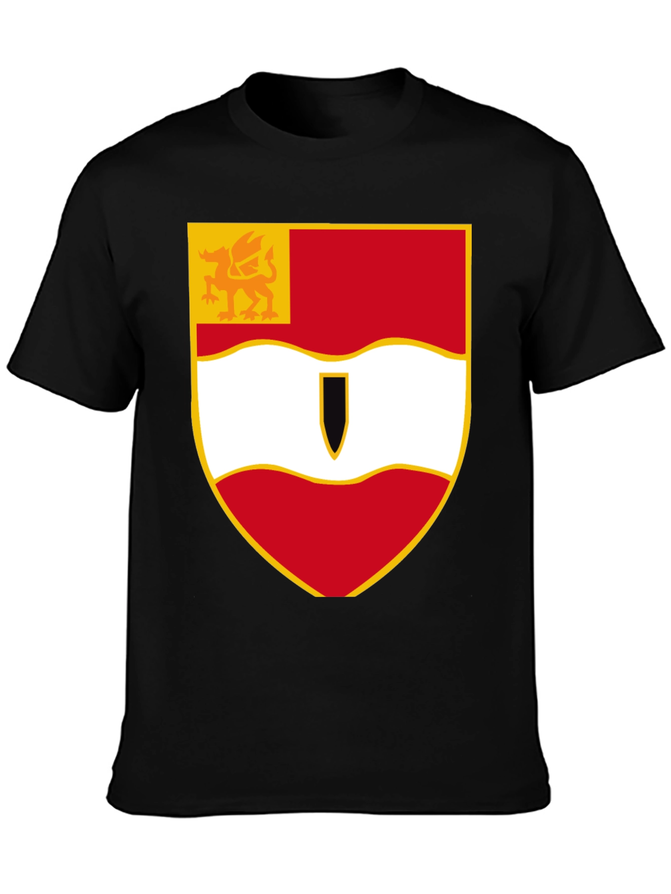 Heraldic Crest Shield Black T-Shirt