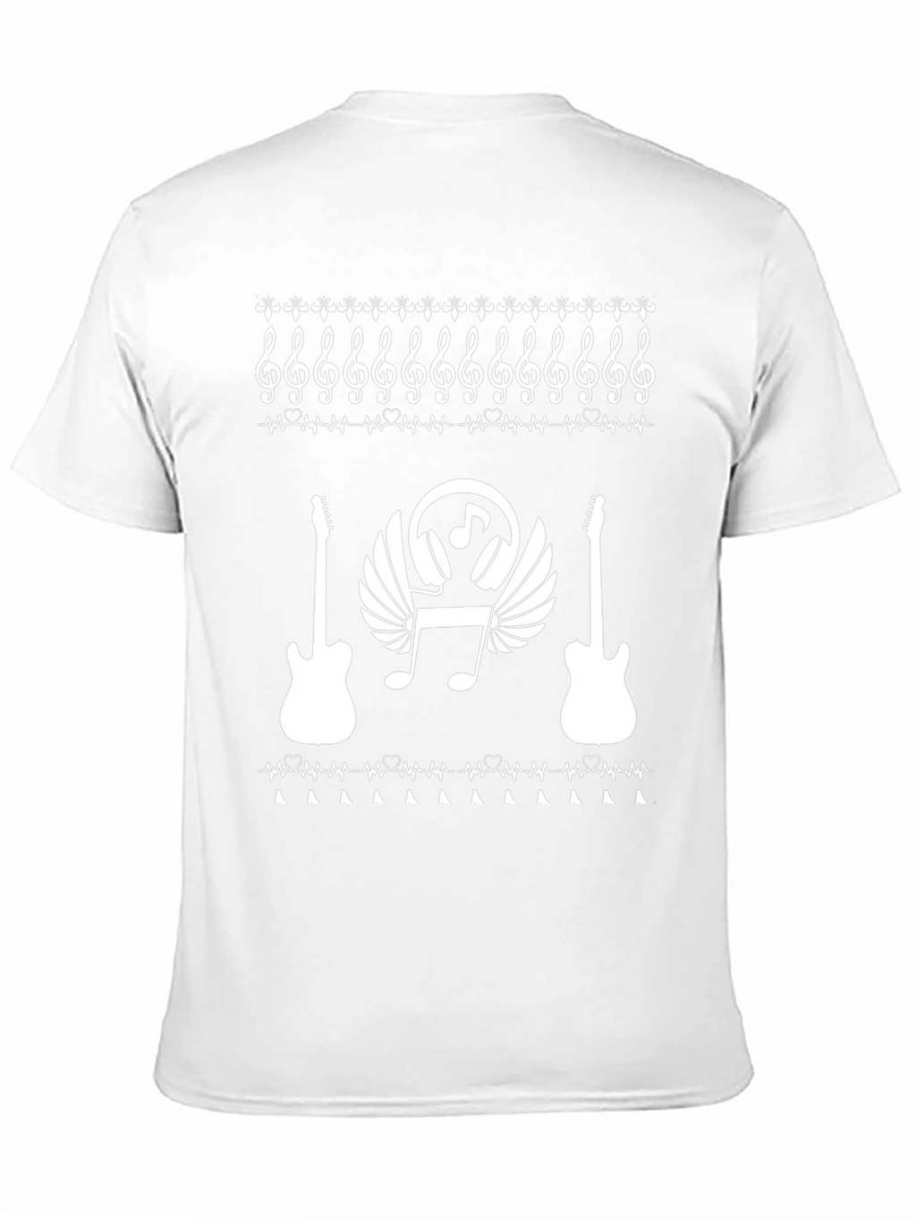 Music Lover T-Shirt - Guitar & Notes Design