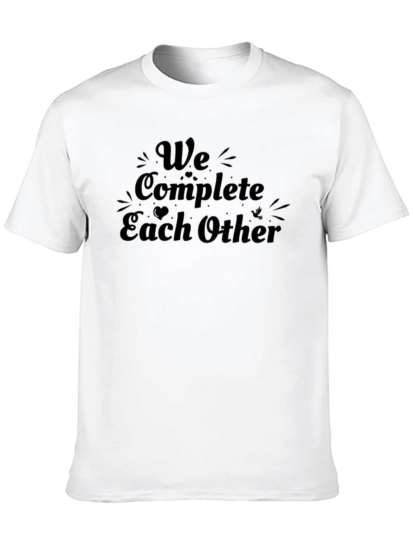 We Complete Each Other Black Graphic Tee