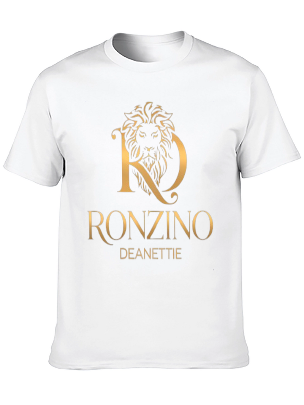 RonZino Deanettie Black T-Shirt Lion Gold Design