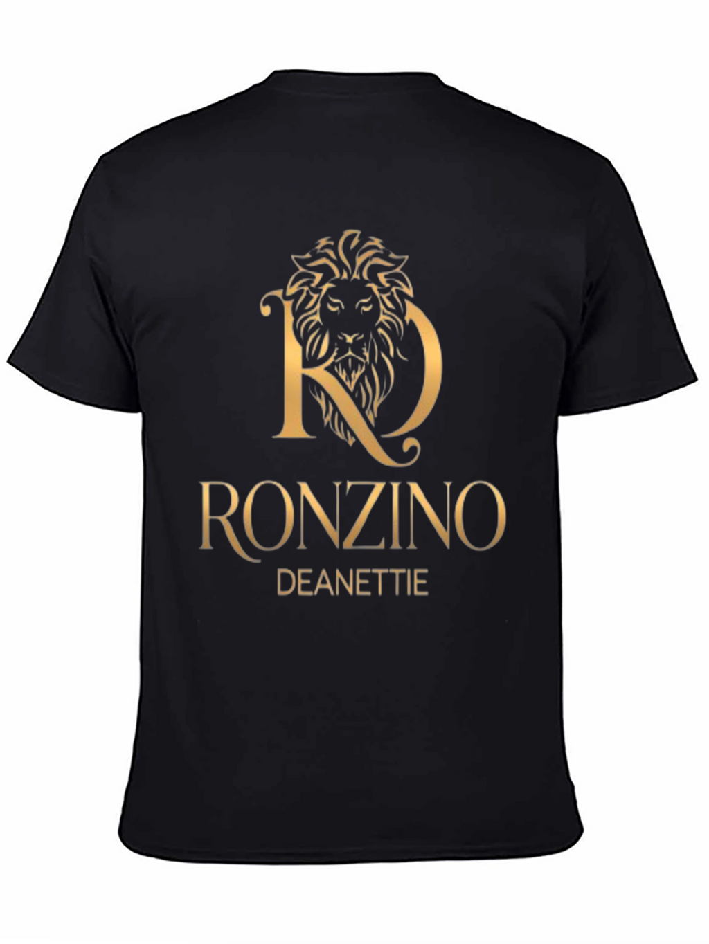 RonZino Deanettie Black T-Shirt Lion Gold Design