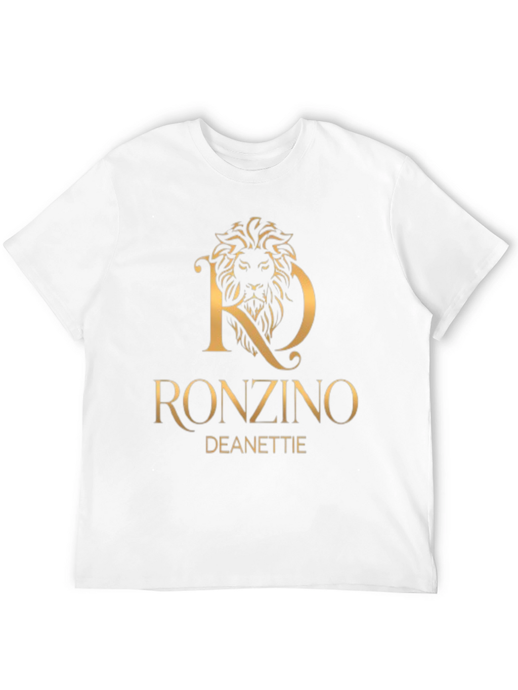 RonZino Deanettie Black T-Shirt Lion Gold Design
