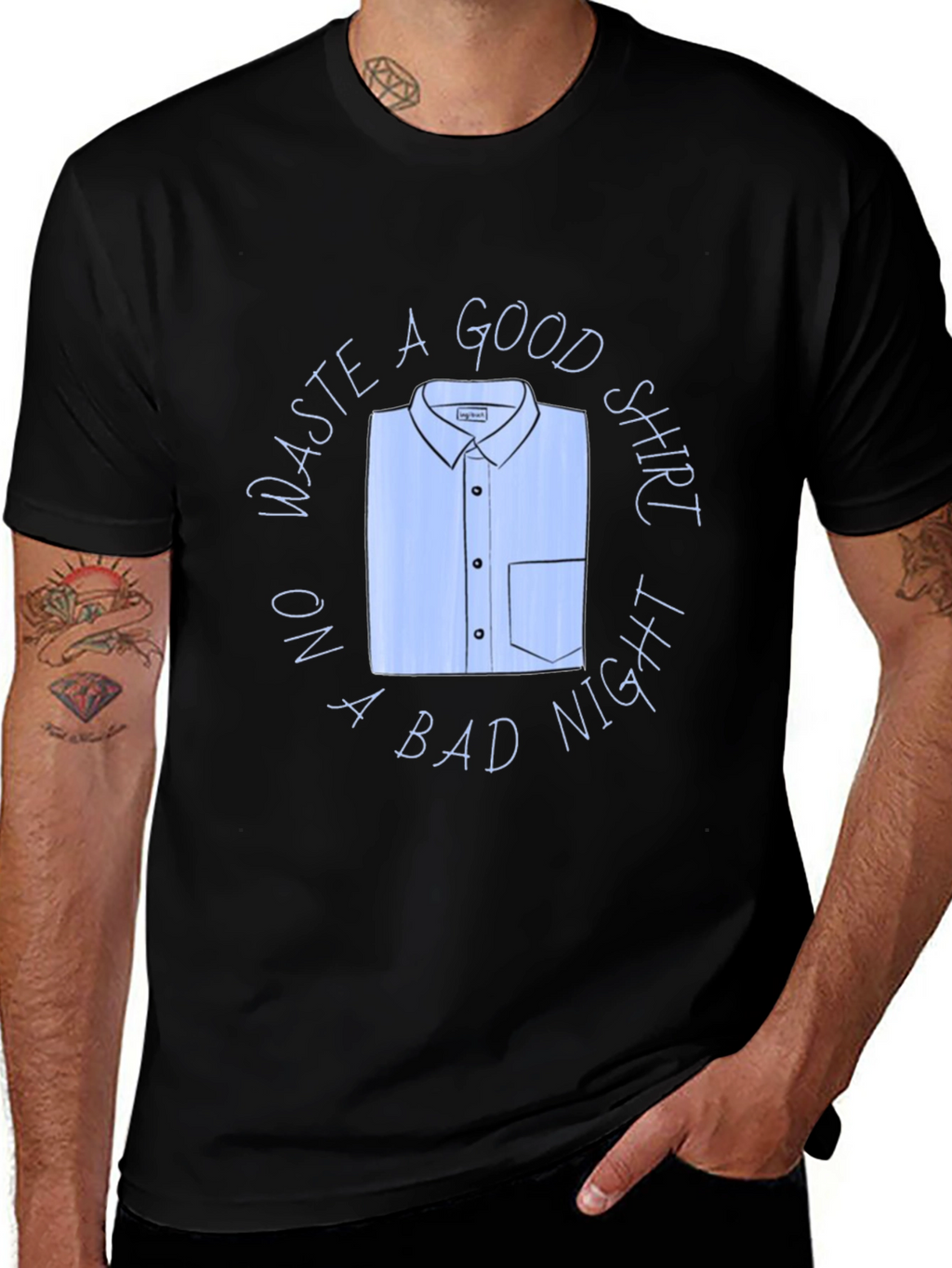 Waste A Good Shirt Funny Graphic T-Shirt