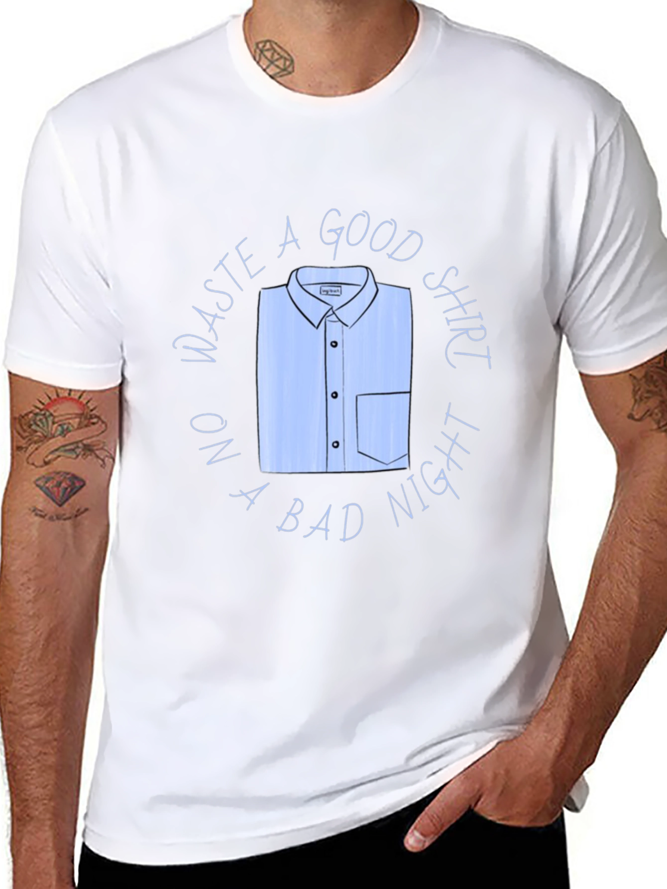 Waste A Good Shirt Funny Graphic T-Shirt