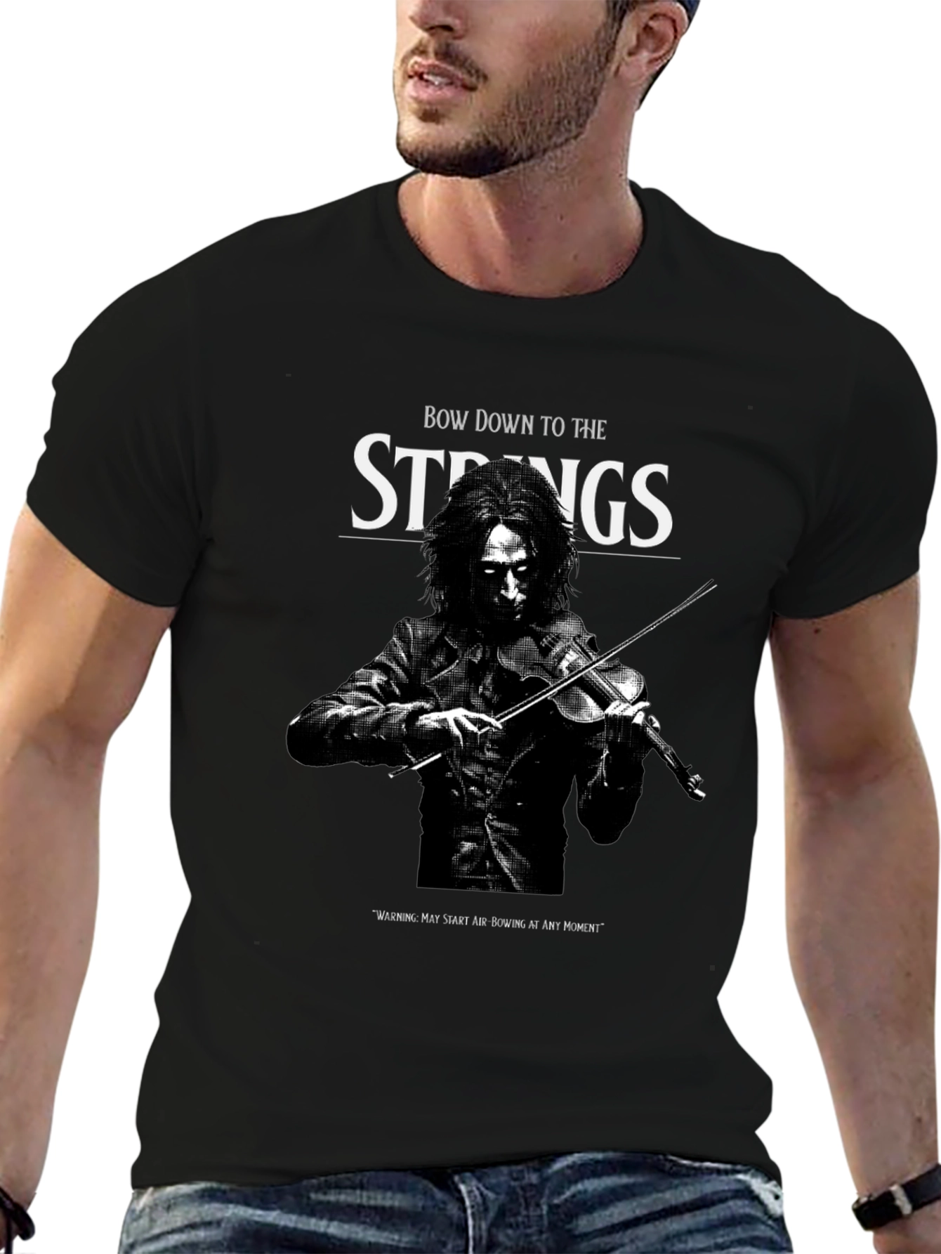 Bow Down to The Strings T-Shirt - Musician Tee