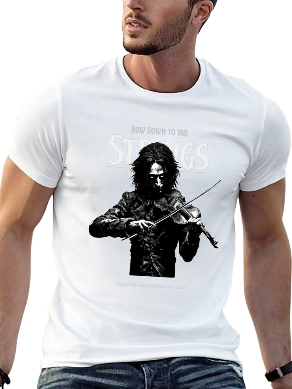 Bow Down to The Strings T-Shirt - Musician Tee
