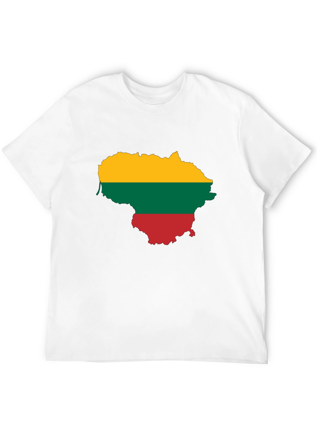 Lithuania Flag Map Graphic Tee - Black Casual Shirt