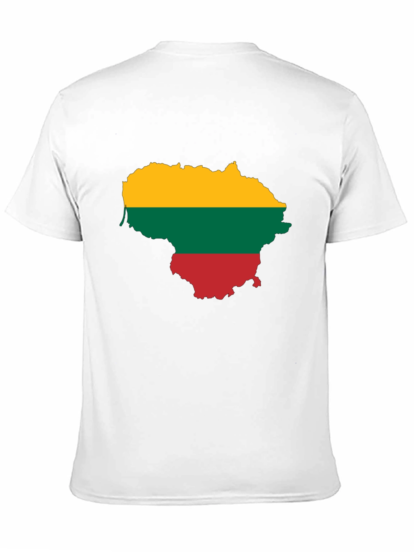 Lithuania Flag Map Graphic Tee - Black Casual Shirt
