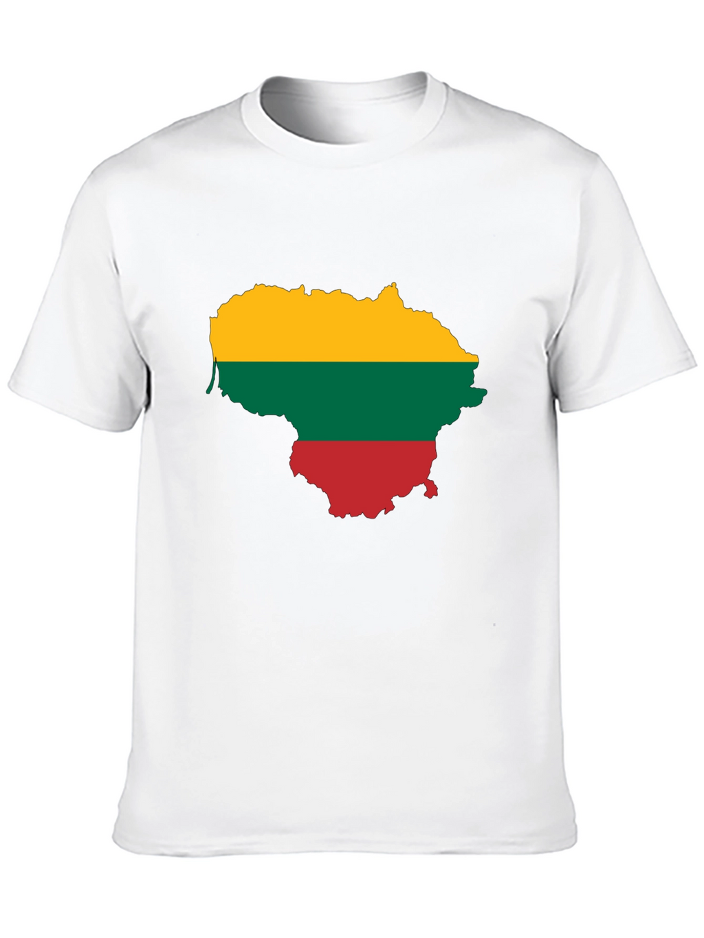 Lithuania Flag Map Graphic Tee - Black Casual Shirt
