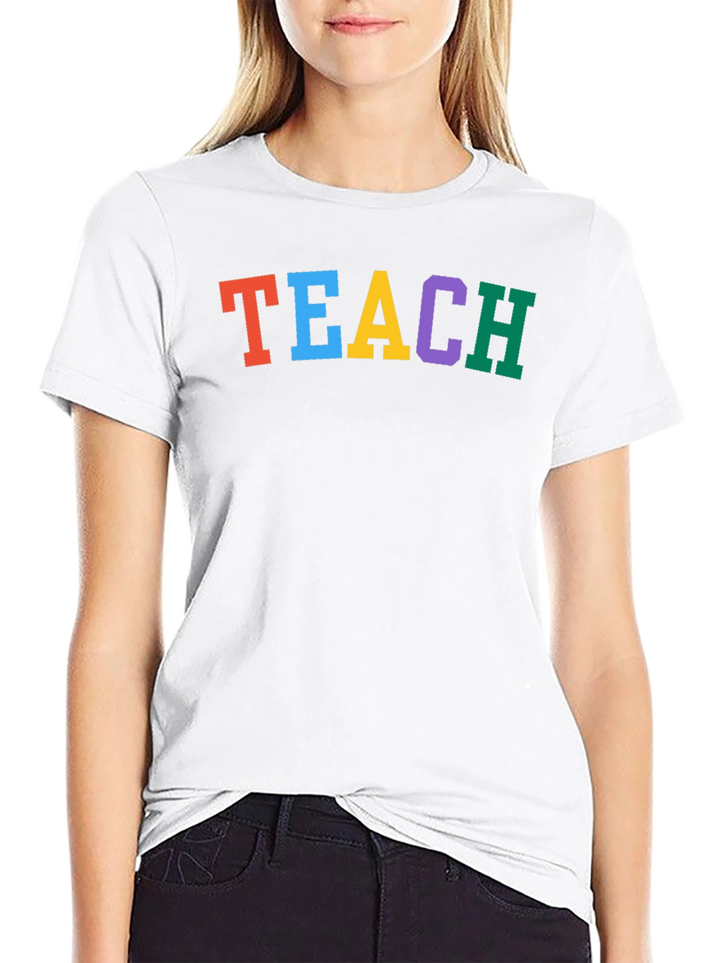 Colorful TEACH Black T-Shirt