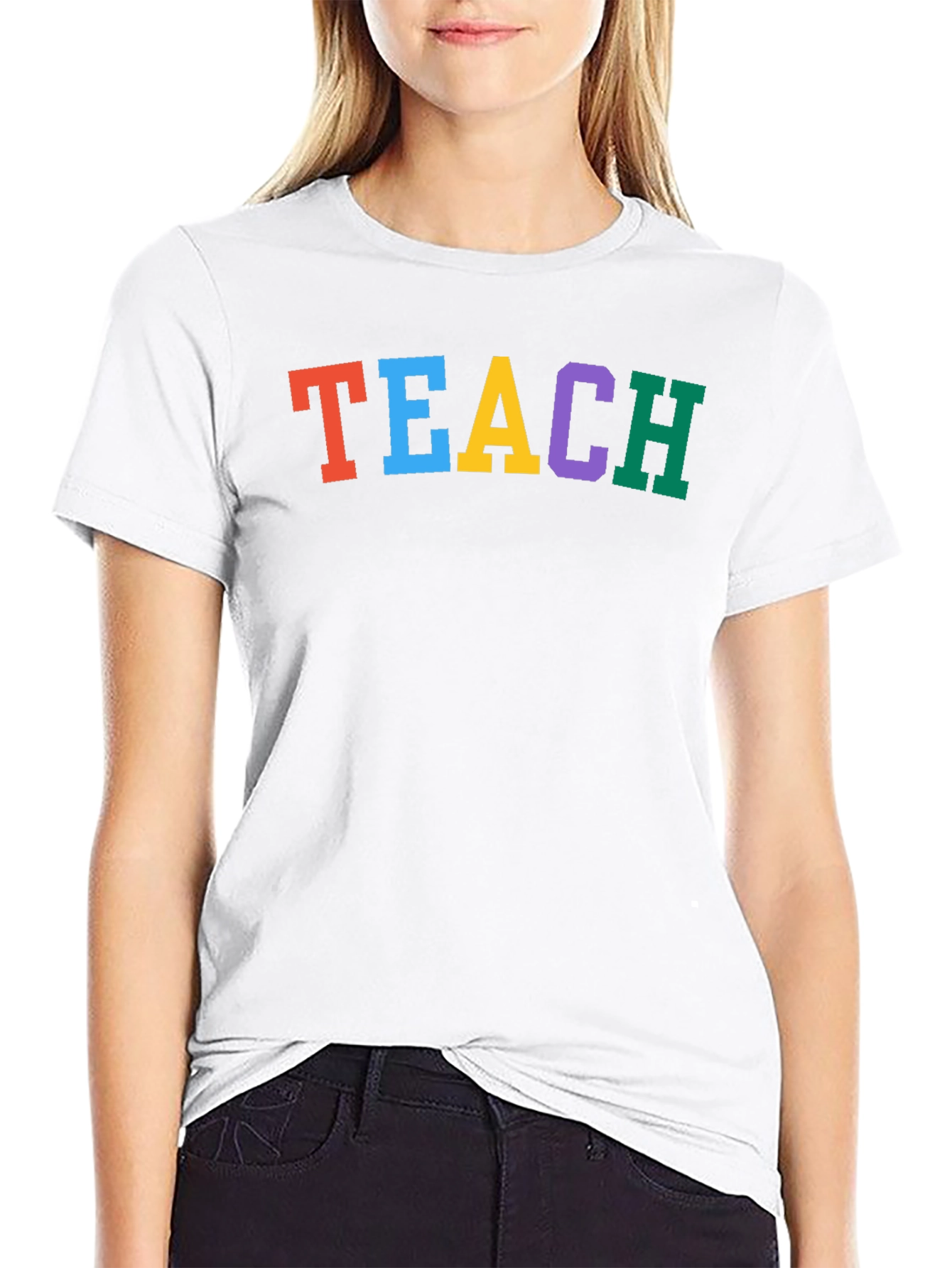 Colorful TEACH Black T-Shirt