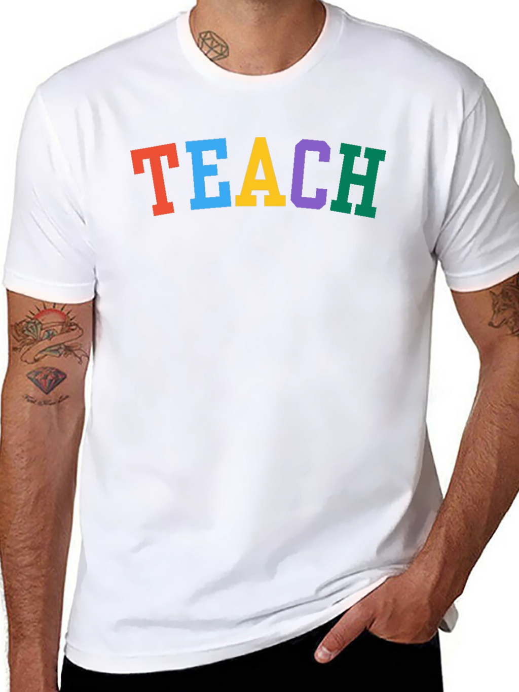 Colorful TEACH Black T-Shirt