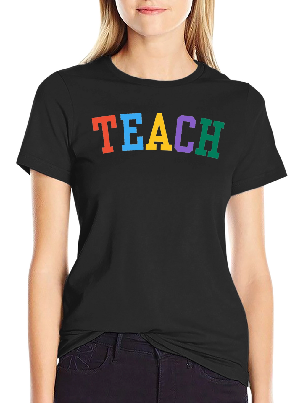 Colorful TEACH Black T-Shirt
