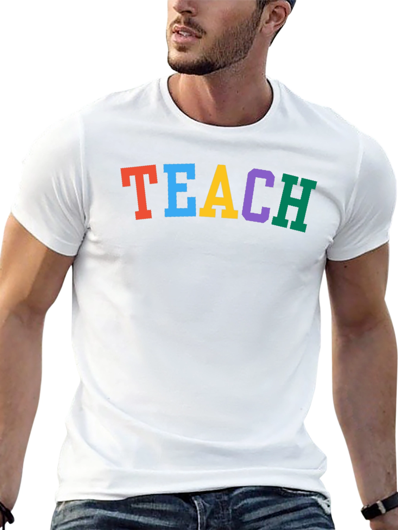 Colorful TEACH Black T-Shirt
