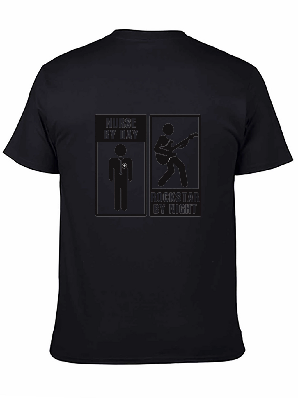 Black Nurse By Day Rockstar By Night Graphic T-Shirt