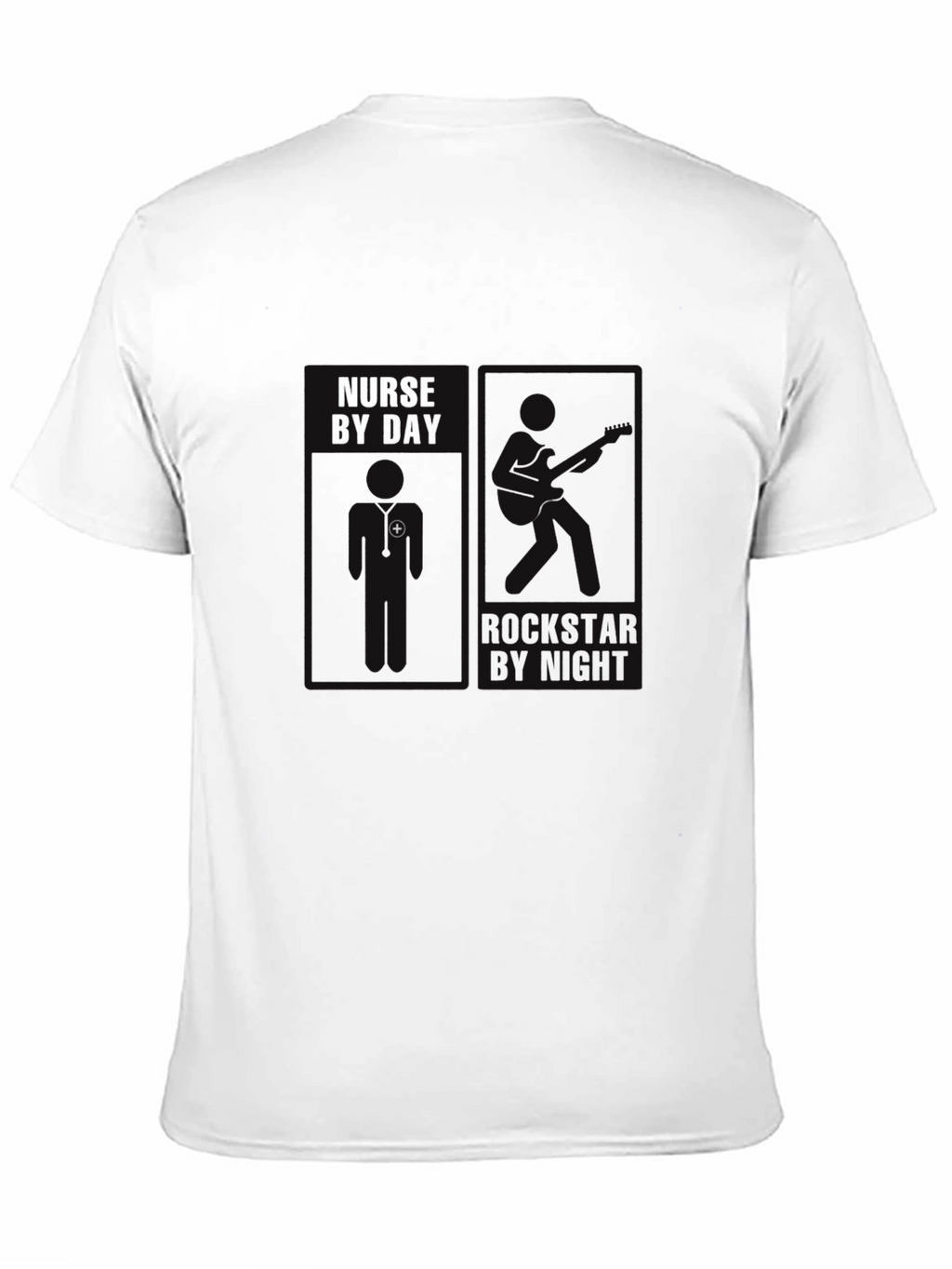 Black Nurse By Day Rockstar By Night Graphic T-Shirt