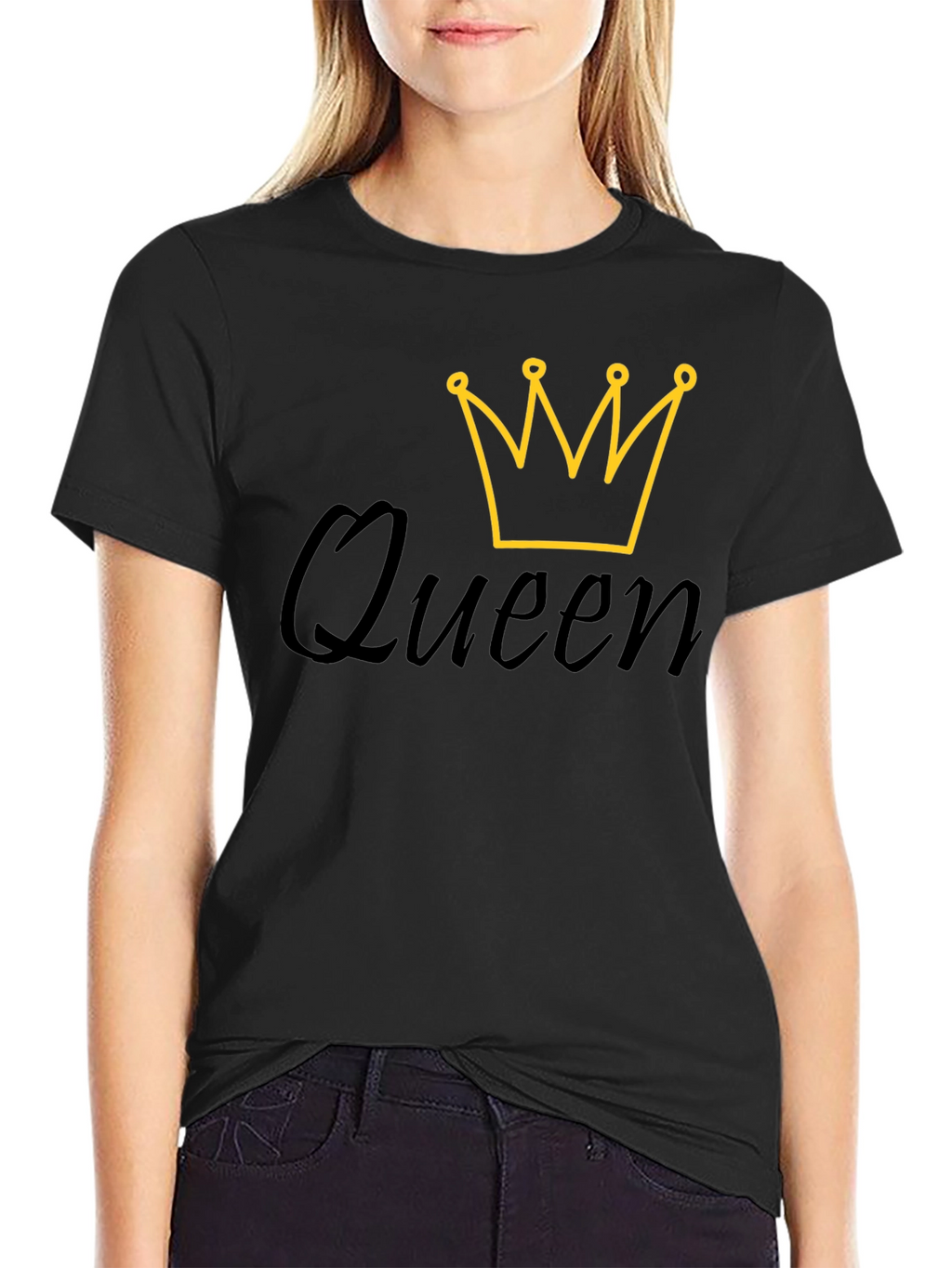 Queen Crown Graphic Black T-Shirt