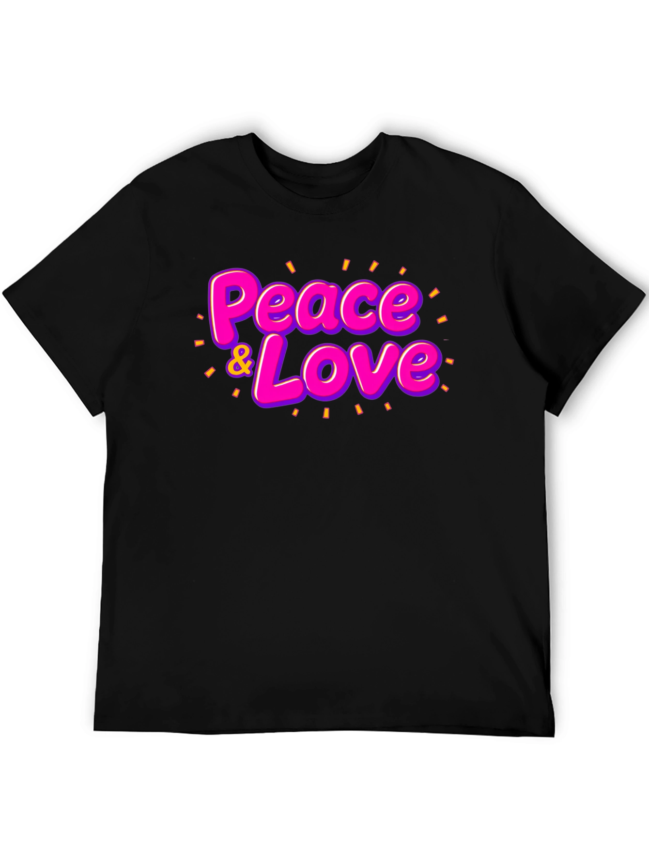 Peace & Love Graphic T-Shirt - Black