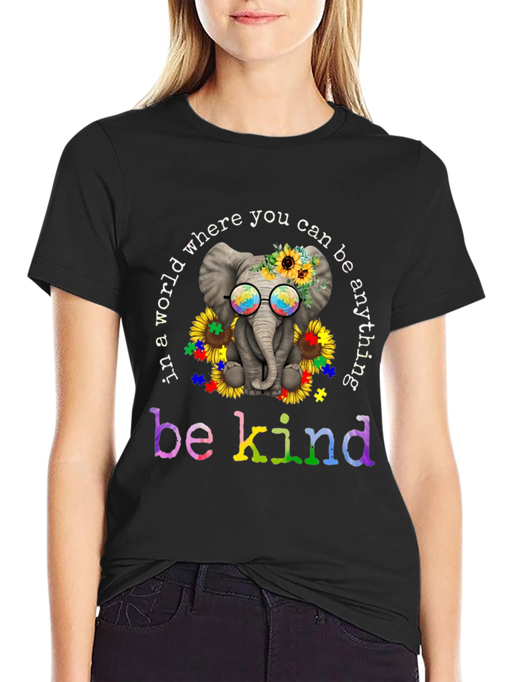 Be Kind Autism Awareness Elephant T-Shirt