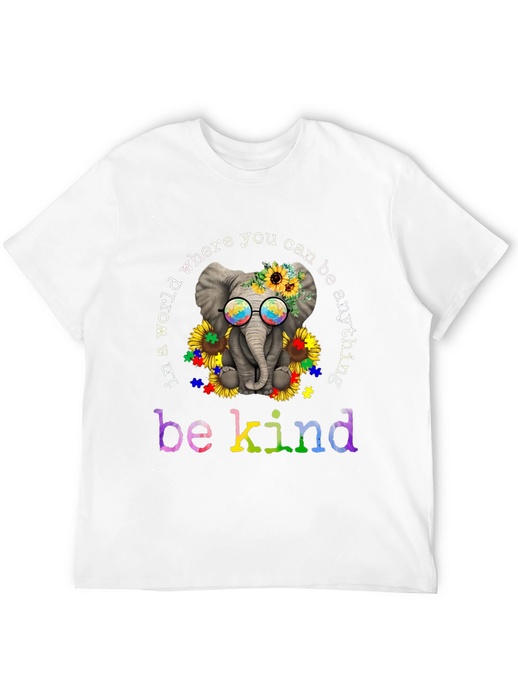 Be Kind Autism Awareness Elephant T-Shirt
