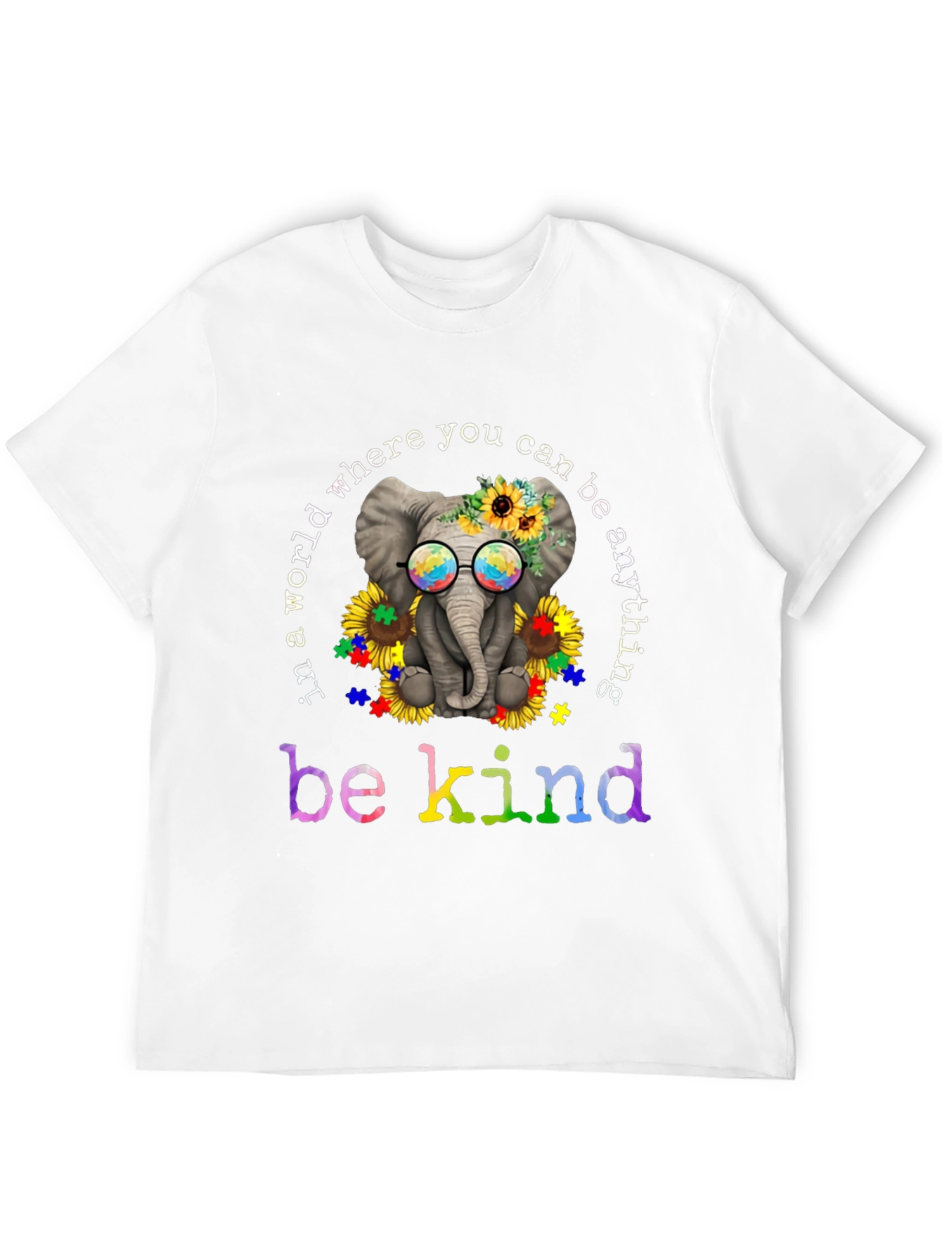 Be Kind Autism Awareness Elephant T-Shirt