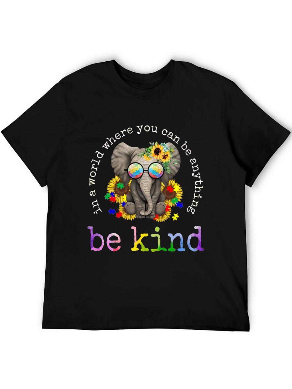 Be Kind Autism Awareness Elephant T-Shirt