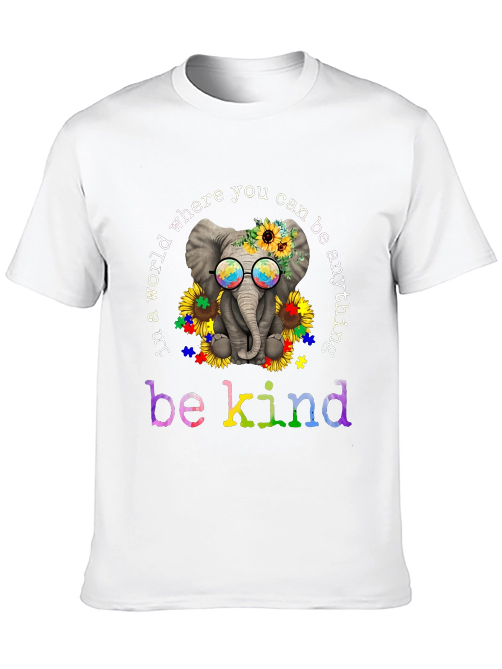 Be Kind Autism Awareness Elephant T-Shirt