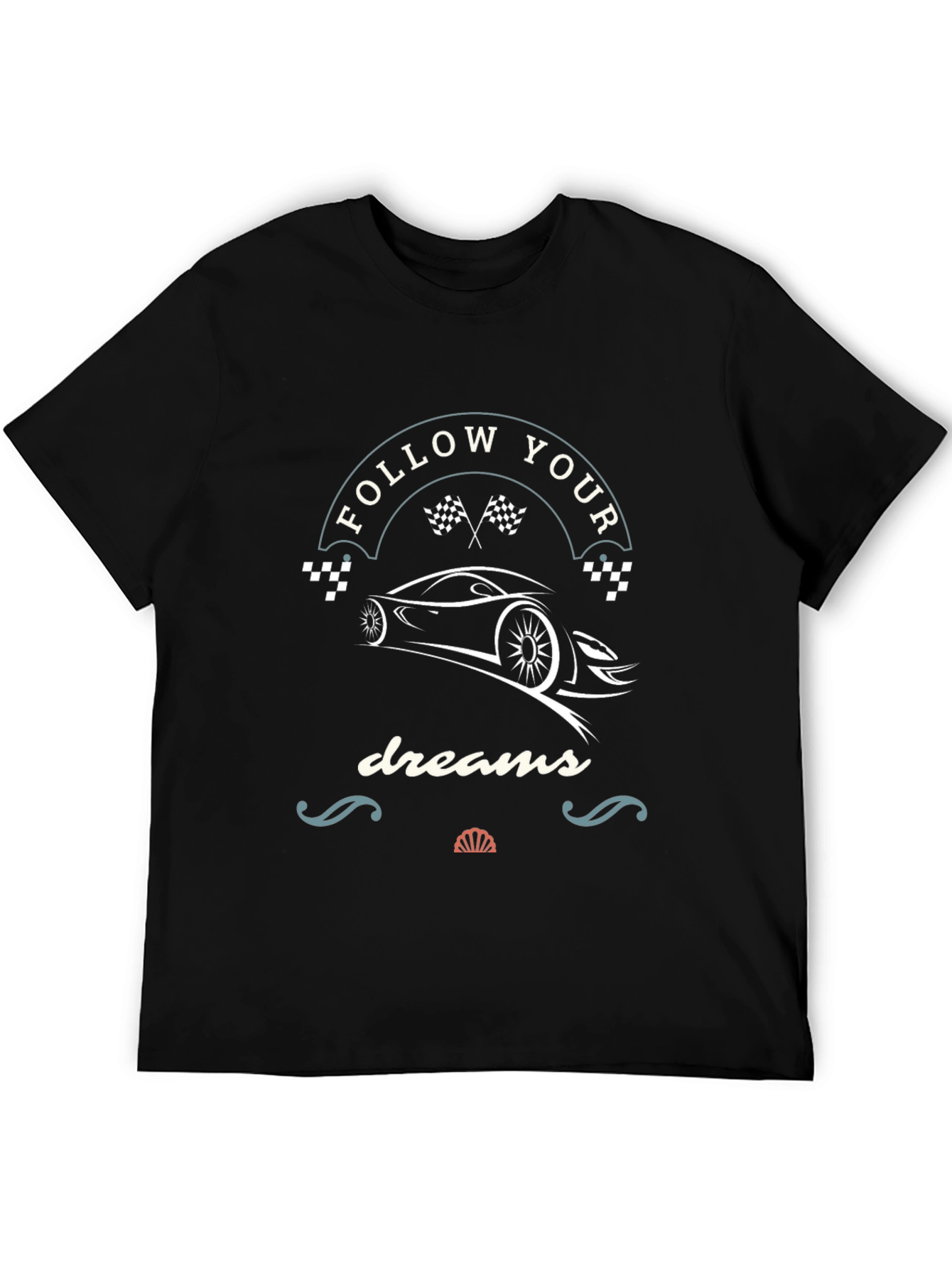 Follow Your Dreams Racing Car T-Shirt - Black