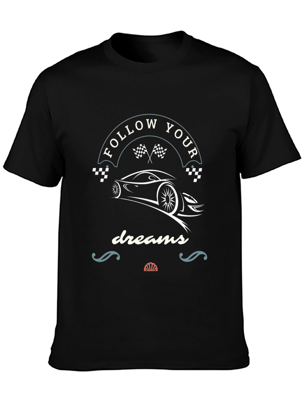 Follow Your Dreams Racing Car T-Shirt - Black