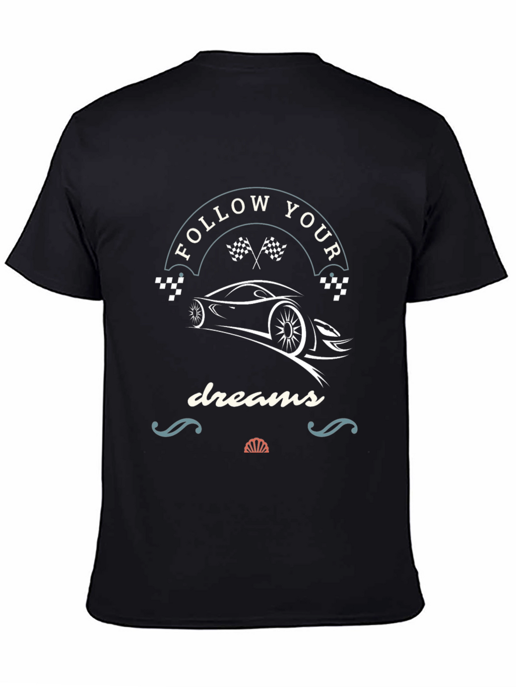 Follow Your Dreams Racing Car T-Shirt - Black