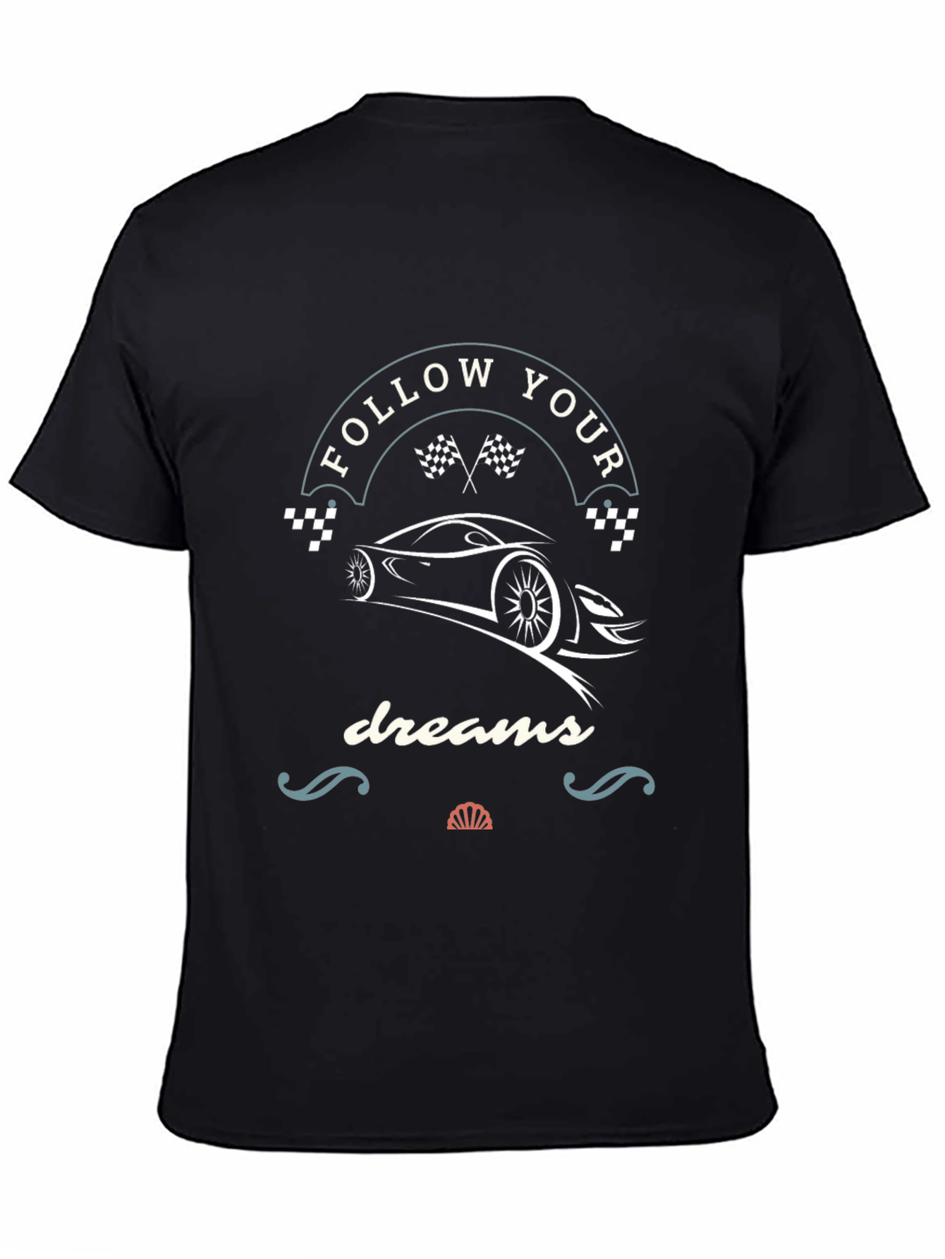 Follow Your Dreams Racing Car T-Shirt - Black