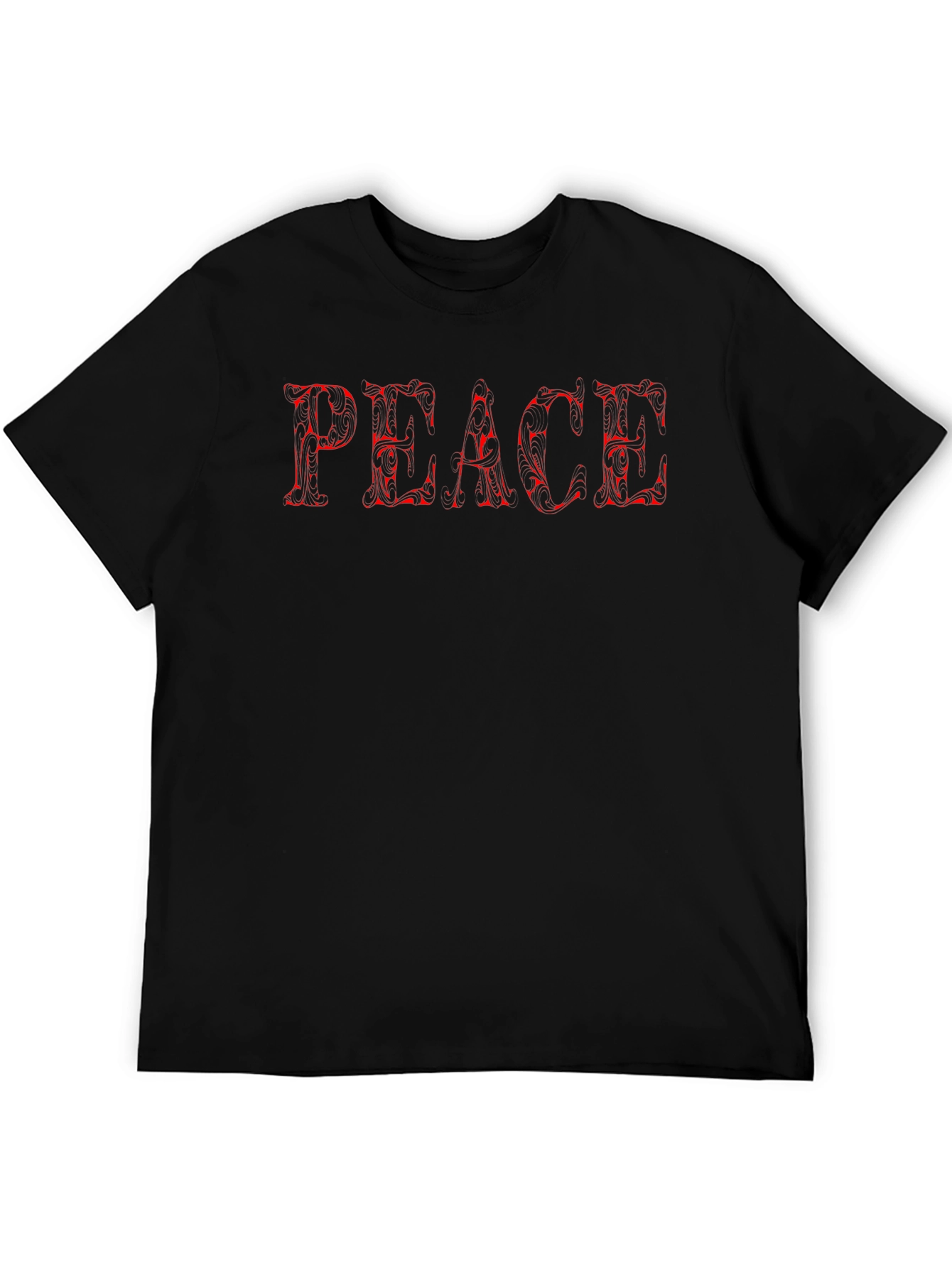 Peace Graphic Tee - Stylish Mens Black T-Shirt