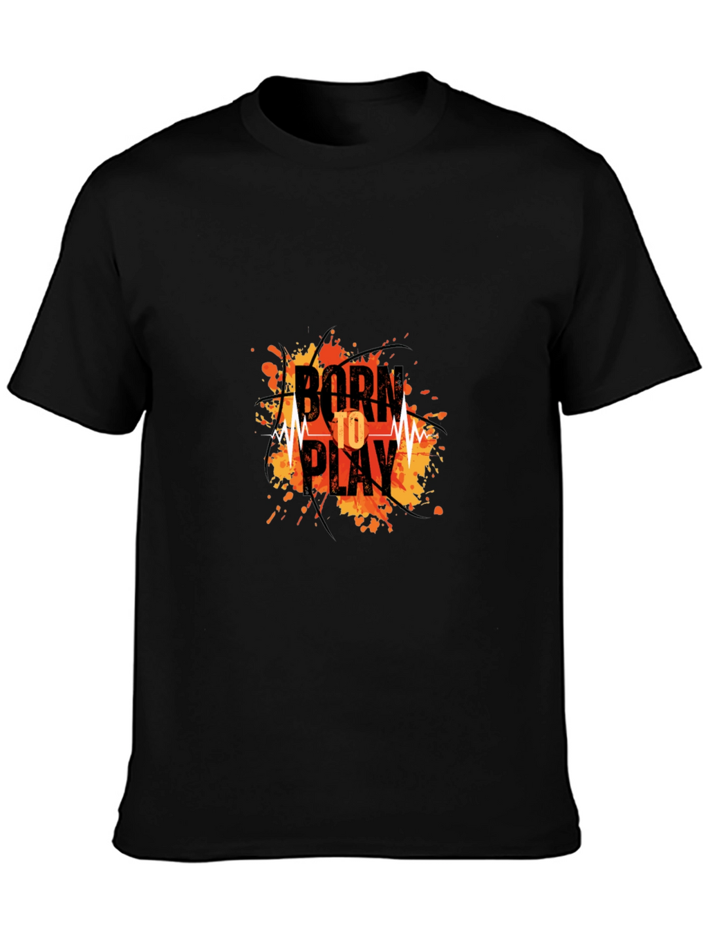 Born To Play Graphic Print Black T-Shirt