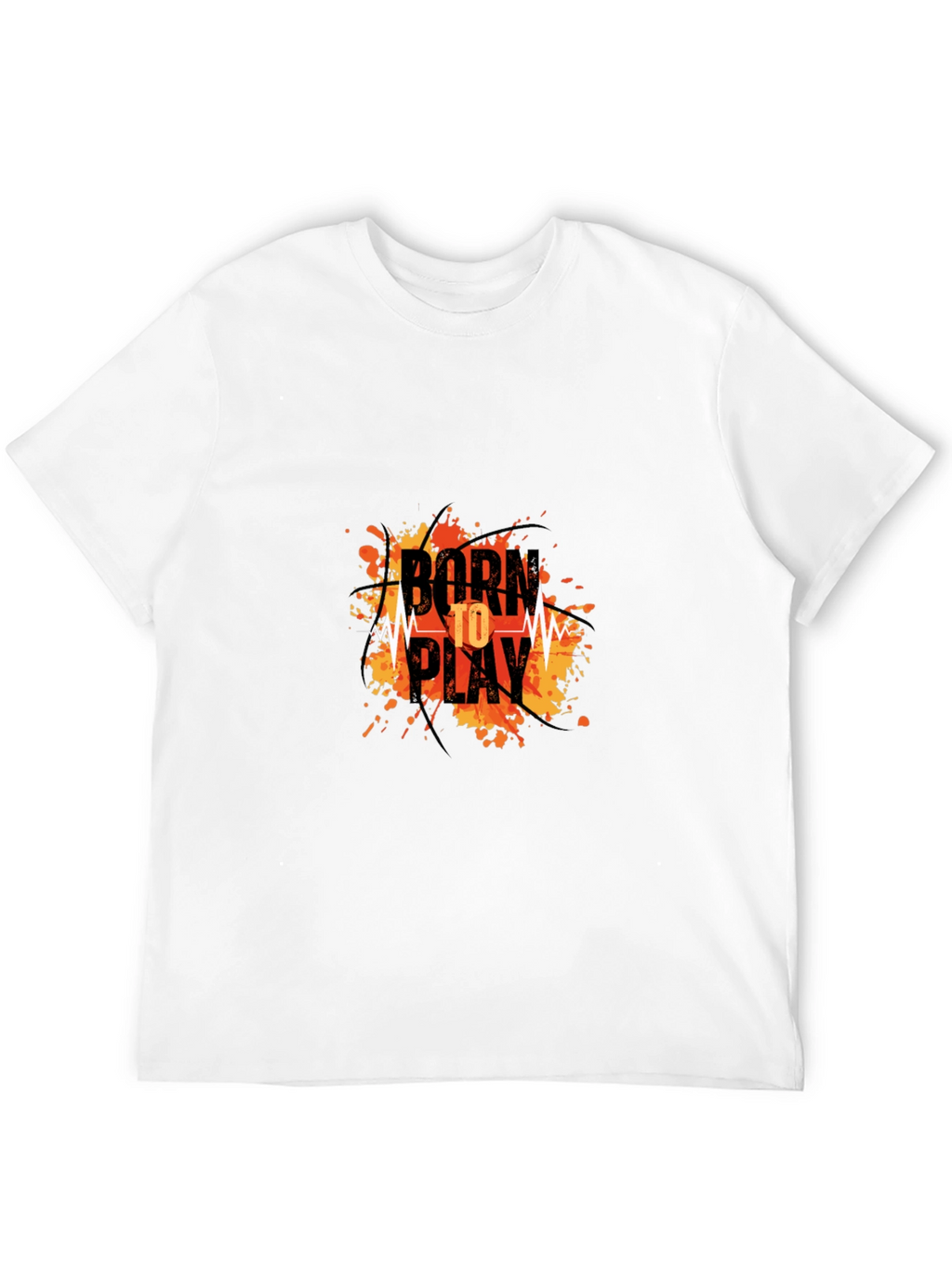 Born To Play Graphic Print Black T-Shirt