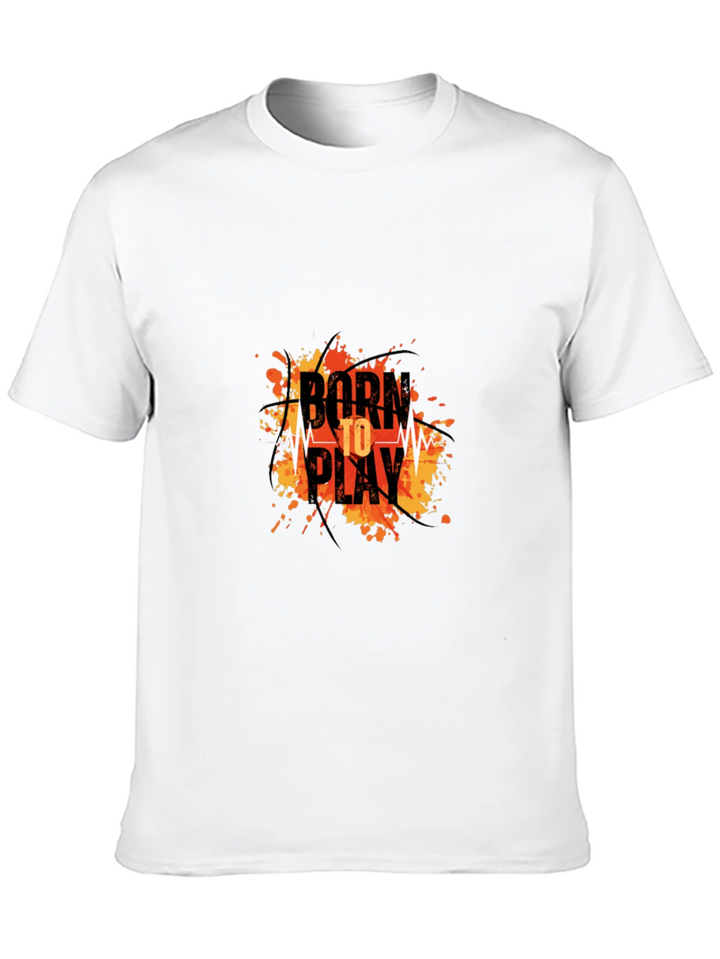 Born To Play Graphic Print Black T-Shirt