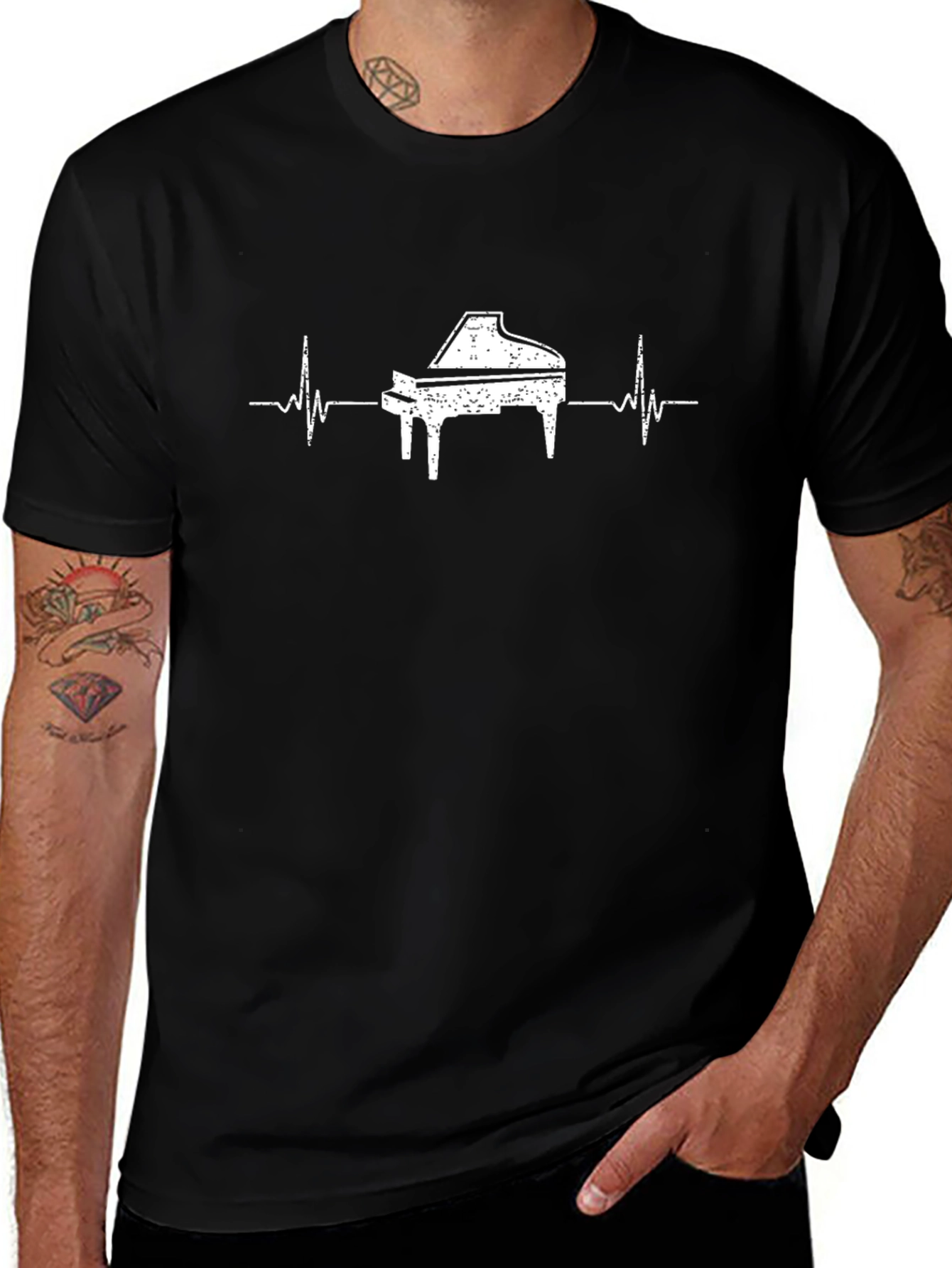 Piano Heartbeat T-Shirt - Musician Tee