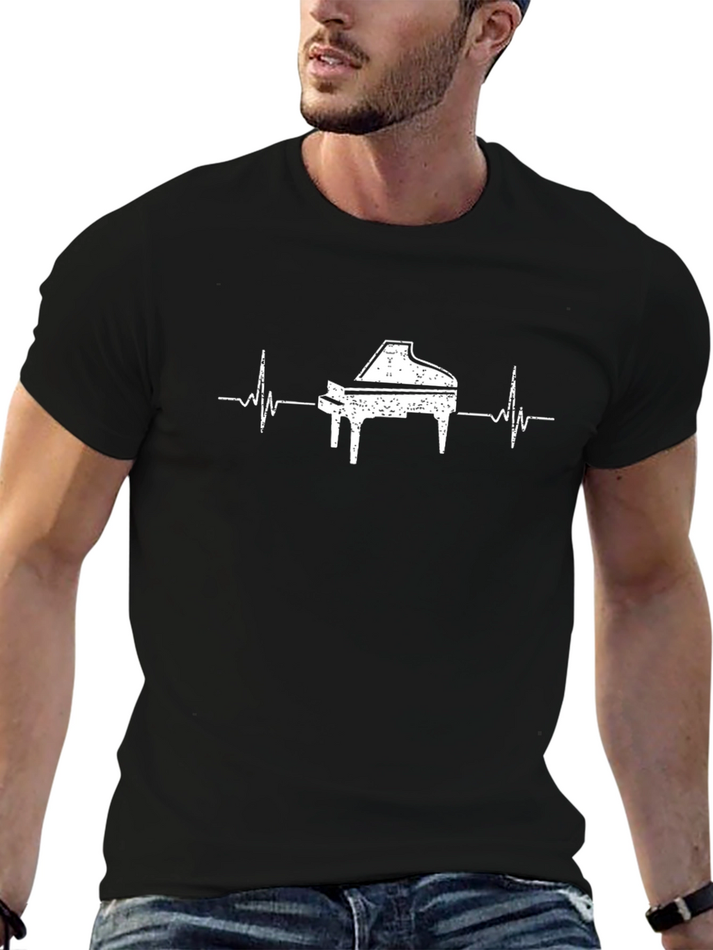 Piano Heartbeat T-Shirt - Musician Tee