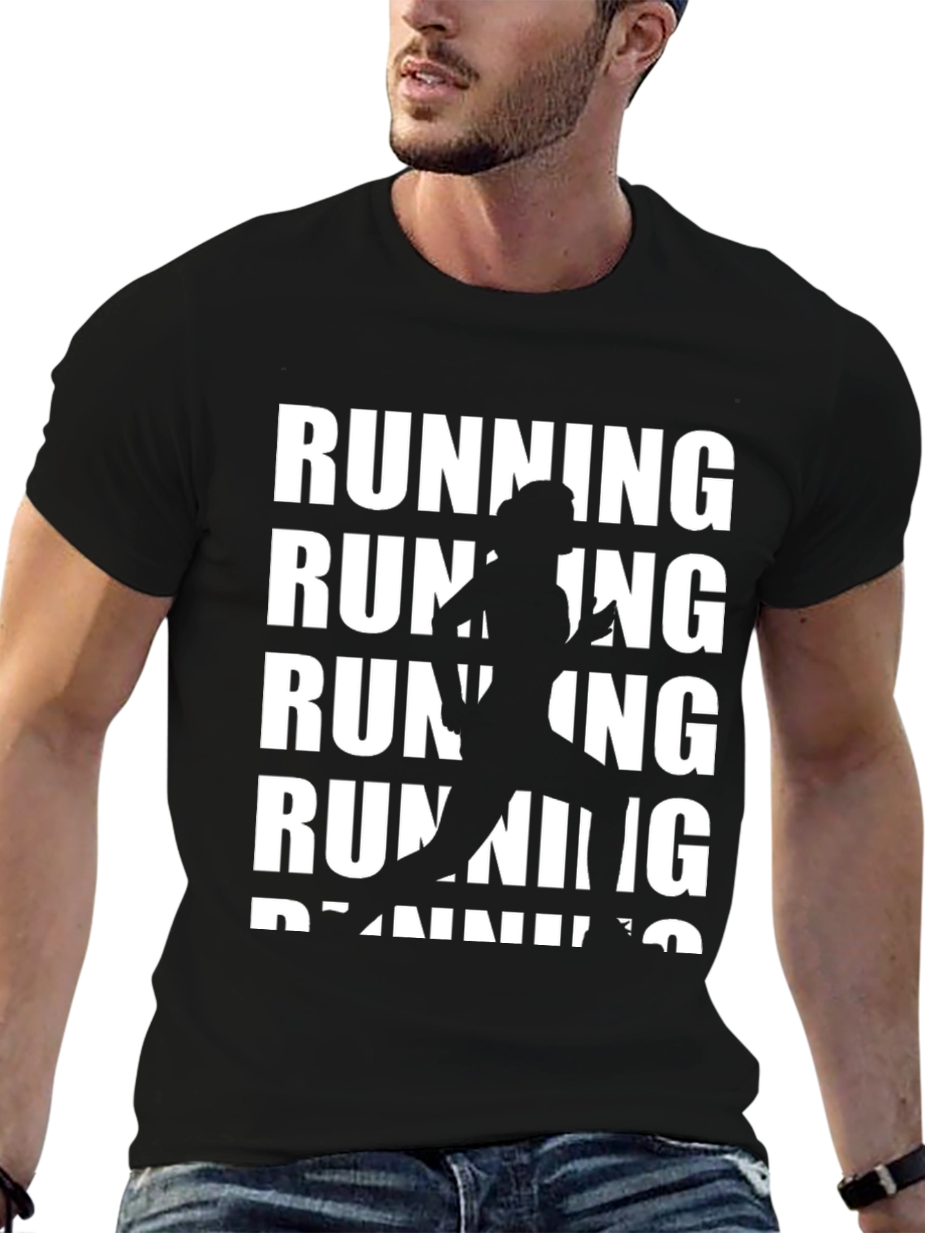 Running Silhouette Graphic Tee - Black