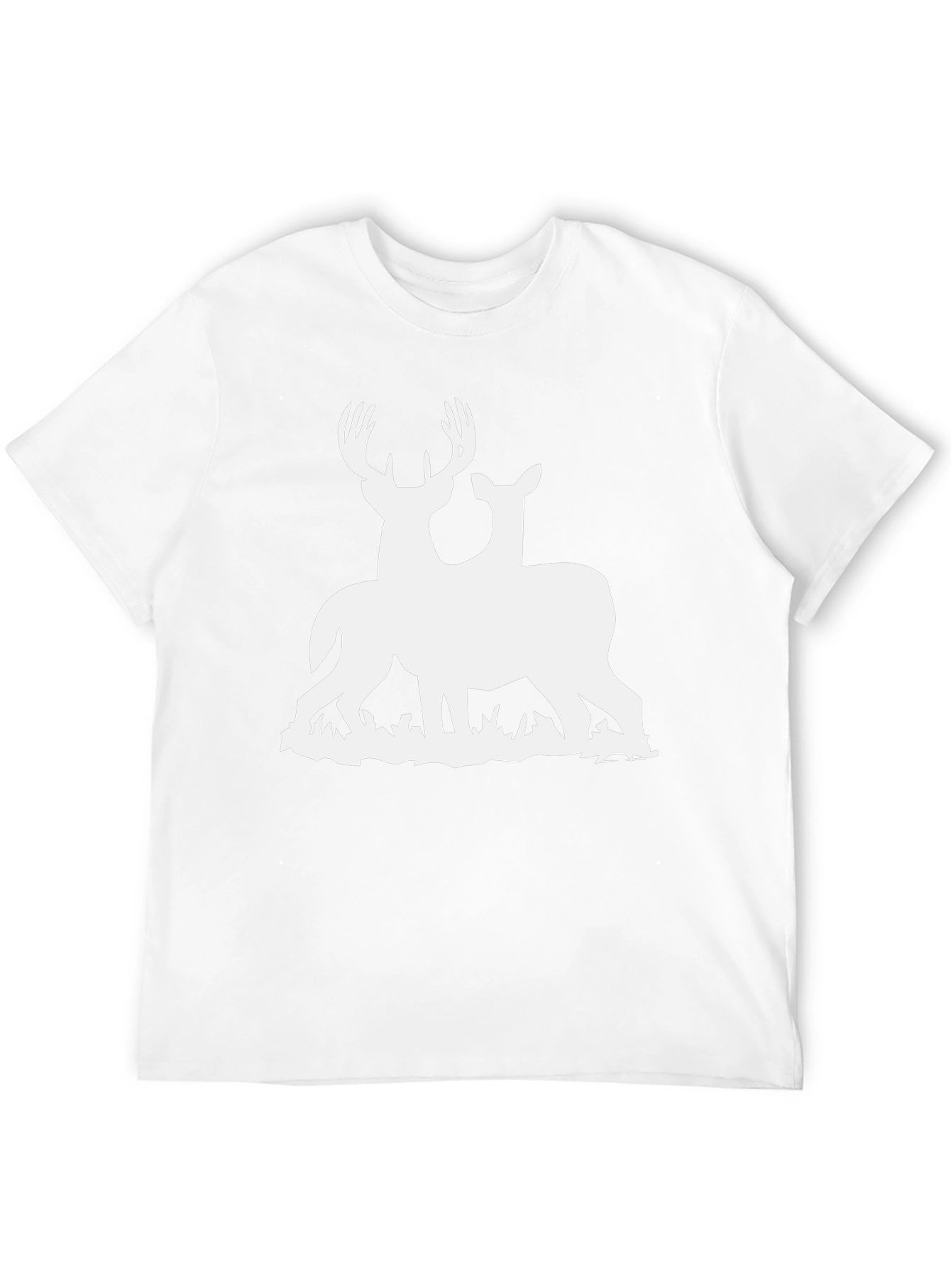 Deer Couple Graphic Tee - Black