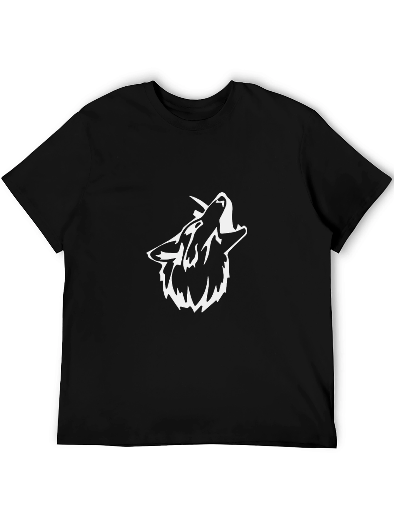 Black T-Shirt with Wolf Howl Graphic