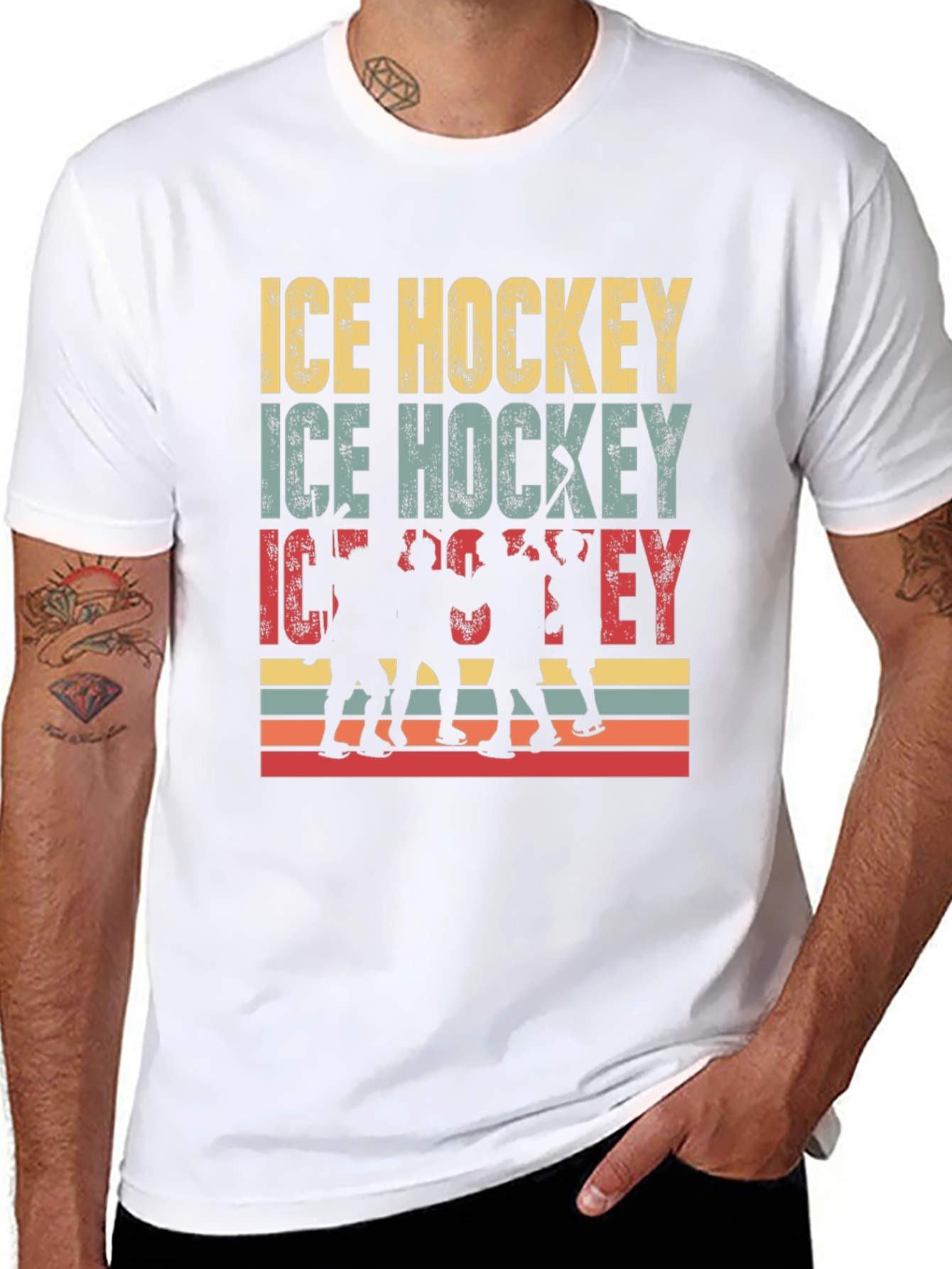 Retro Ice Hockey Graphic Tee - Vintage Style
