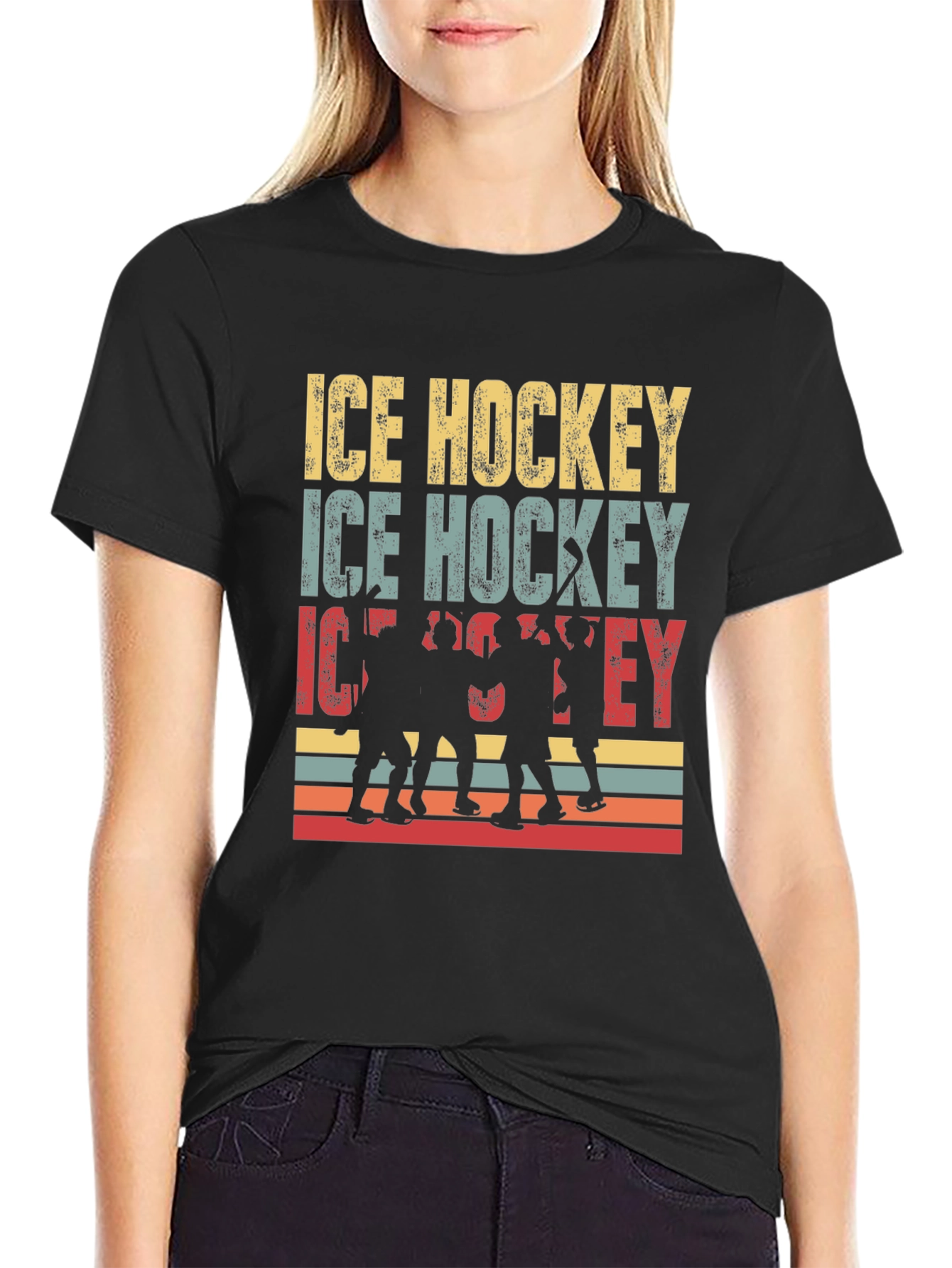 Retro Ice Hockey Graphic Tee - Vintage Style