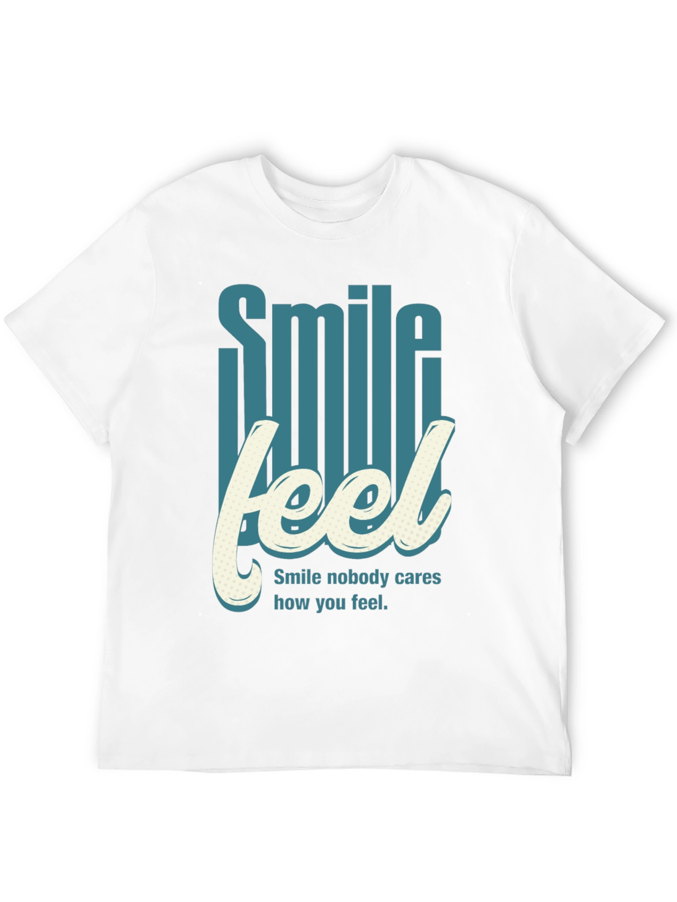 Smile Feel Graphic Tee - Mens Crew Neck T-Shirt